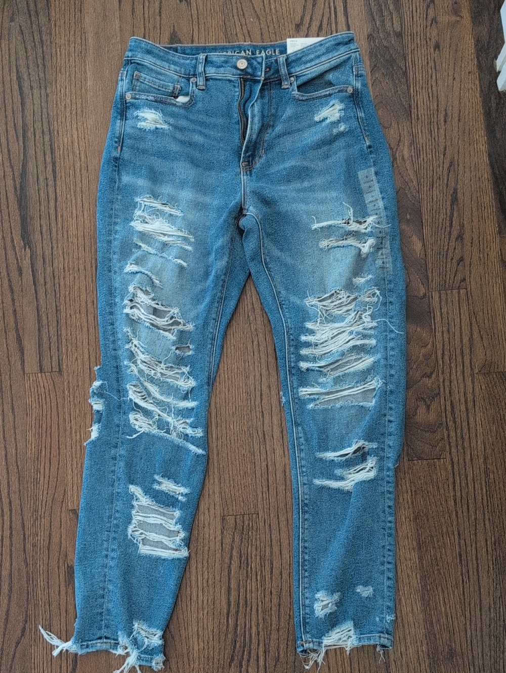 American Eagle Outfitters Blue Ripped Skinny Jeans